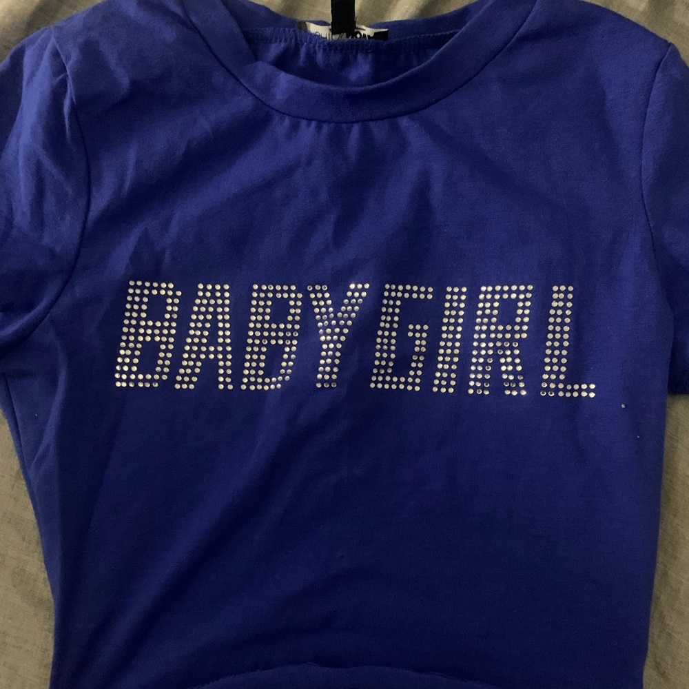 Baby girl rhinestone crop top